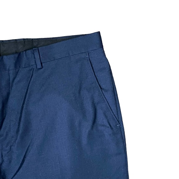 Wool Cashmere High-Rise Straight Leg‎ Dress Pants Flat Front Size 37R Women Blue - Picture 6 of 9